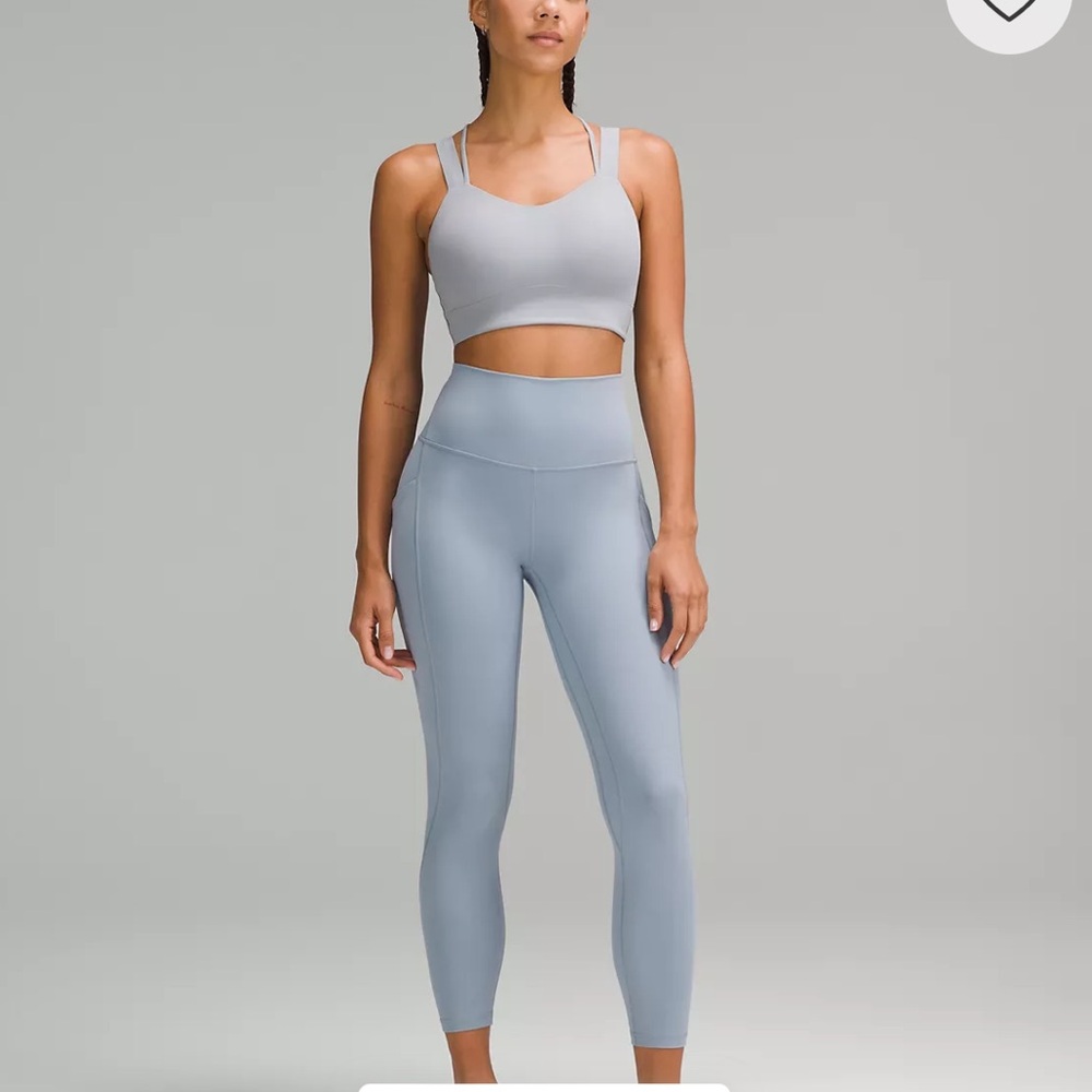 Lululemon- High Rise Align- 25” W/ Pockets- Concrete Blue- Square Dot